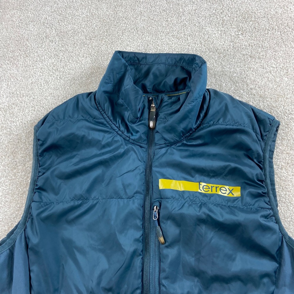 Adidas Terrex Sample Vest Mens M Blue PrimaLoft Insulated Wool Blend Outdoor